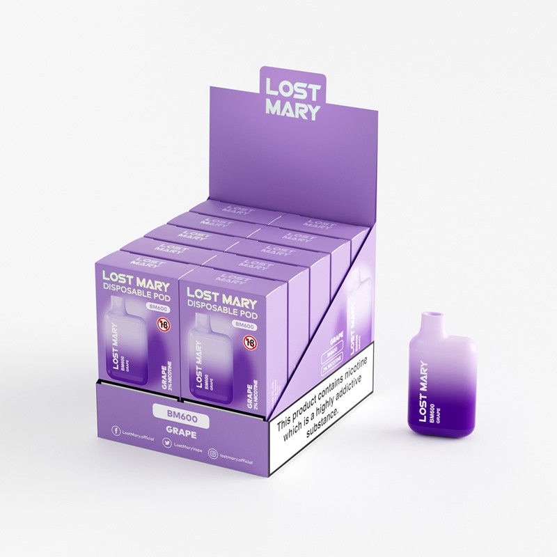 Lost Mary BM600 Grape Disposable Vape 10 Pack | 20mg Nicotine